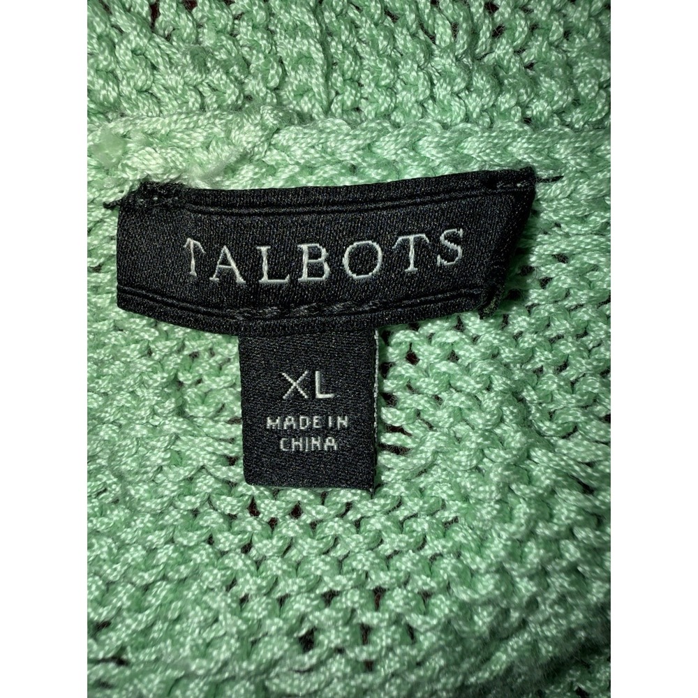 Talbots Women's Cardigan Sweater Vest With Drawstring Belt Green Size XL - Picture 5 of 6